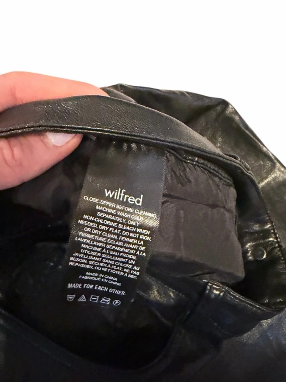 Wilfred The‎ Melina Pant Faux Leather Black Aritzia Women’s Size 12 Straight